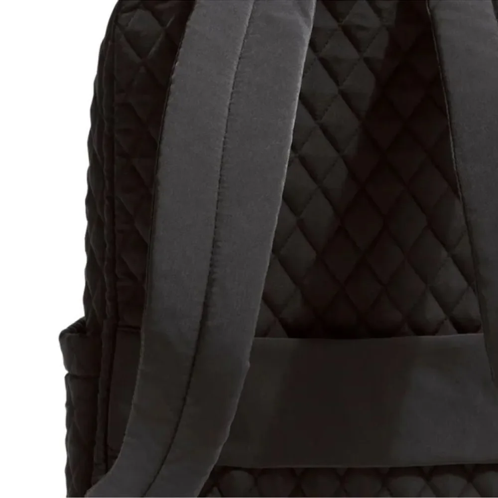Vera Bradley Black Moonless Night Quilted Polyester Large Laptop Backpack 31 L